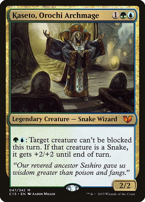 Kaseto, Orochi Archmage, carta Magic di tipo Legendary Creature — Snake Wizard illustrata da Aaron Miller