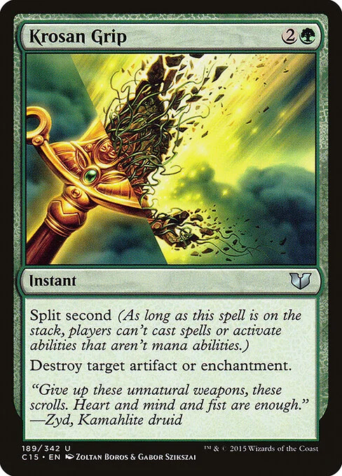Krosan Grip, carta Magic di tipo Instant illustrata da Zoltan Boros & Gabor Szikszai