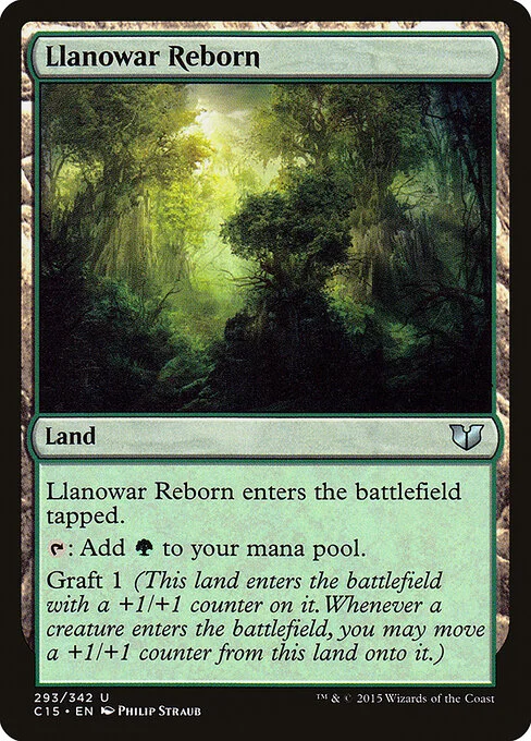 Llanowar Reborn, carta Magic di tipo Land illustrata da Philip Straub