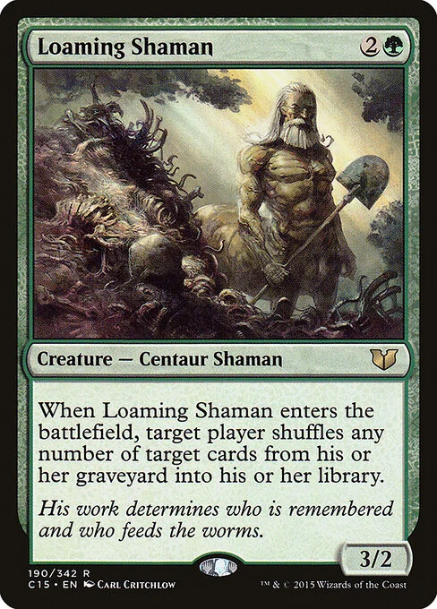 Loaming Shaman, carta Magic di tipo Creature — Centaur Shaman illustrata da Carl Critchlow