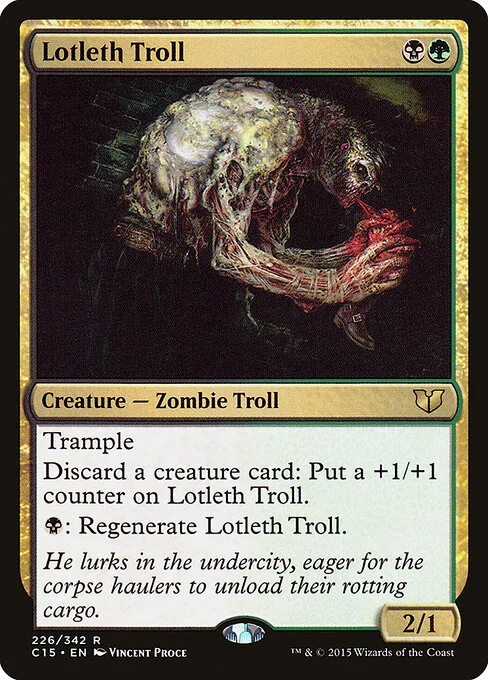 Lotleth Troll, carta Magic di tipo Creature — Zombie Troll illustrata da Vincent Proce