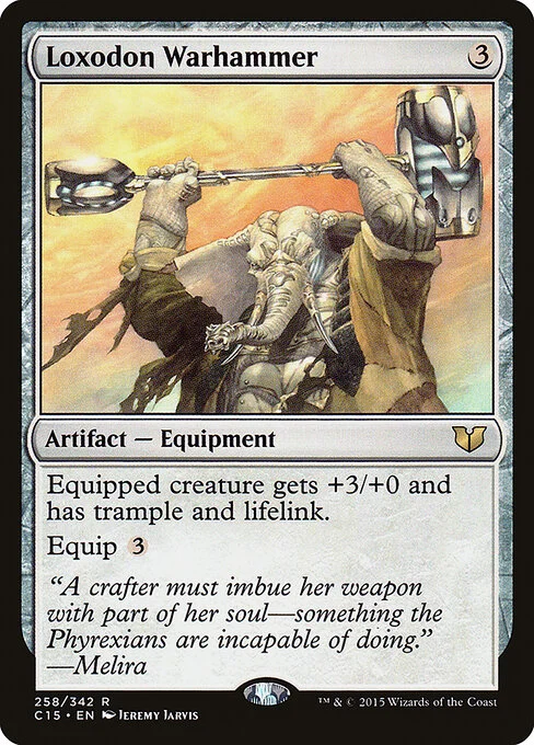 Loxodon Warhammer, carta Magic di tipo Artifact — Equipment illustrata da Jeremy Jarvis