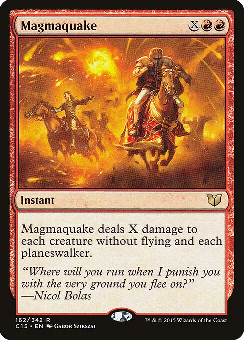 Magmaquake, carta Magic di tipo Instant illustrata da Gabor Szikszai