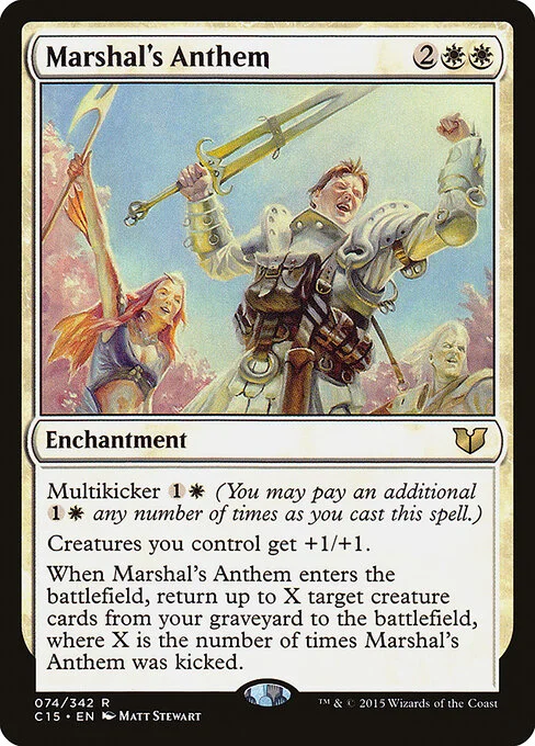 Marshal's Anthem, carta Magic di tipo Enchantment illustrata da Matt Stewart