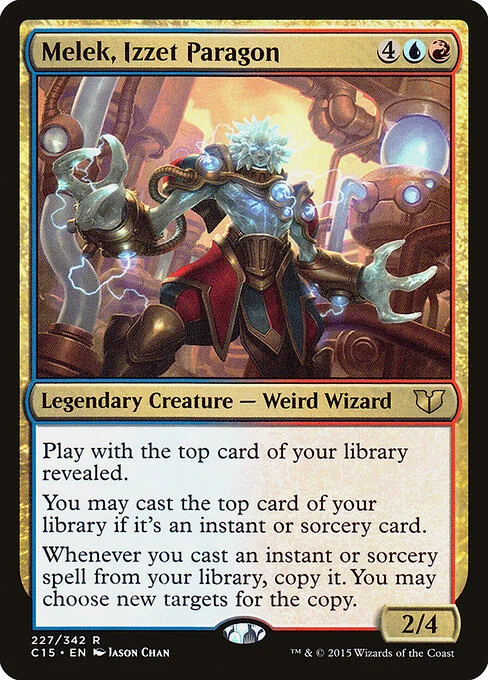 Melek, Izzet Paragon, carta Magic di tipo Legendary Creature — Weird Wizard illustrata da Jason Chan