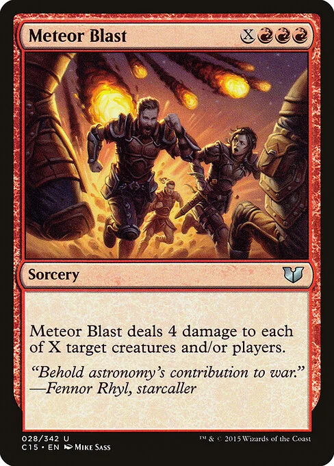 Meteor Blast, carta Magic di tipo Sorcery illustrata da Mike Sass