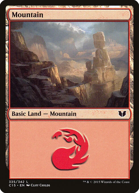 Mountain, carta Magic di tipo Basic Land — Mountain illustrata da Cliff Childs