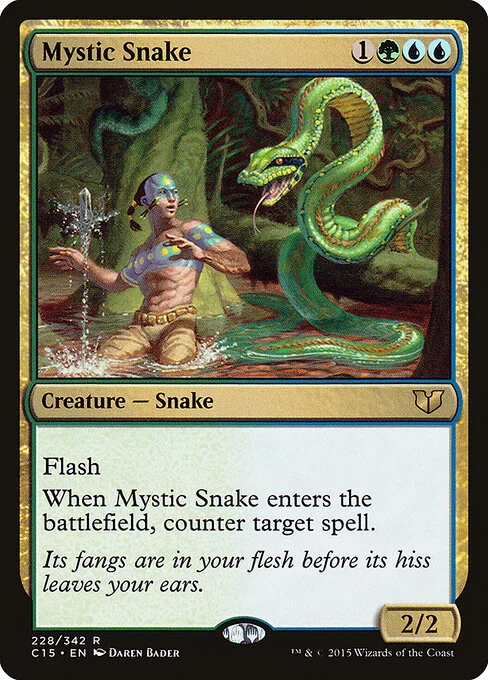 Mystic Snake, carta Magic di tipo Creature — Snake illustrata da Daren Bader