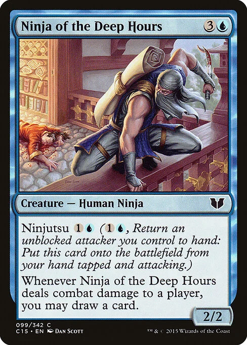 Ninja of the Deep Hours, carta Magic di tipo Creature — Human Ninja illustrata da Dan Murayama Scott