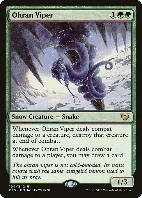 Ohran Viper, carta Magic di tipo Snow Creature — Snake illustrata da Kev Walker