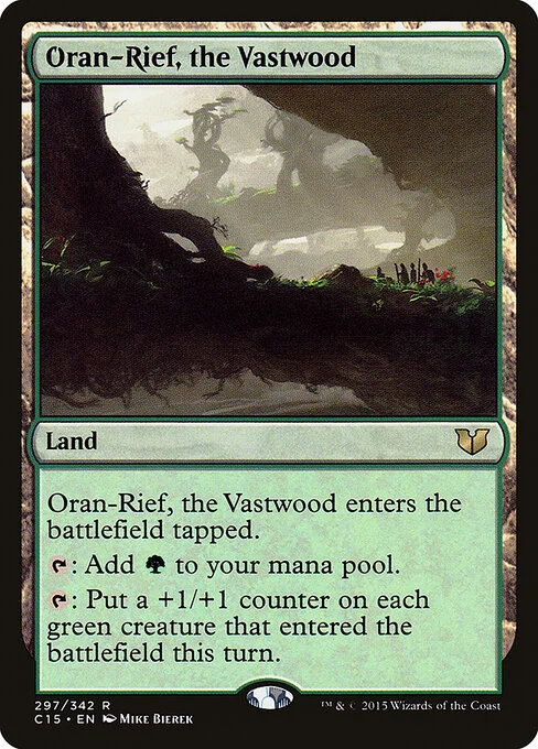 Oran-Rief, the Vastwood, carta Magic di tipo Land illustrata da Mike Bierek