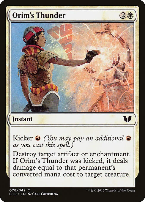 Orim's Thunder, carta Magic di tipo Instant illustrata da Carl Critchlow