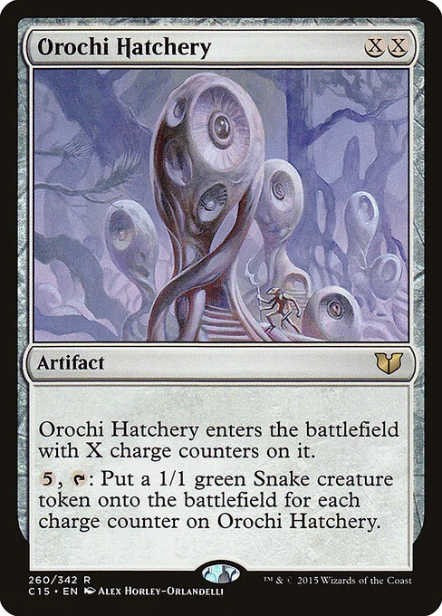 Orochi Hatchery, carta Magic di tipo Artifact illustrata da Alex Horley-Orlandelli