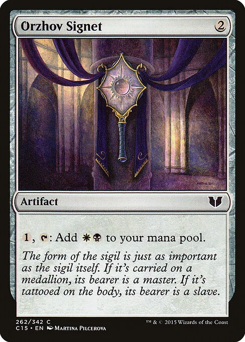 Orzhov Signet, carta Magic di tipo Artifact illustrata da Martina Pilcerova