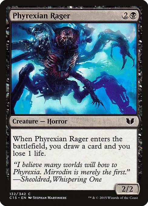 Phyrexian Rager, carta Magic di tipo Creature — Phyrexian Horror illustrata da Stephan Martiniere