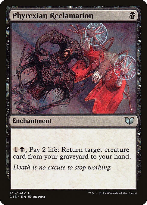 Phyrexian Reclamation, carta Magic di tipo Enchantment illustrata da rk post