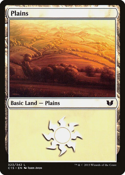 Plains, carta Magic di tipo Basic Land — Plains illustrata da John Avon