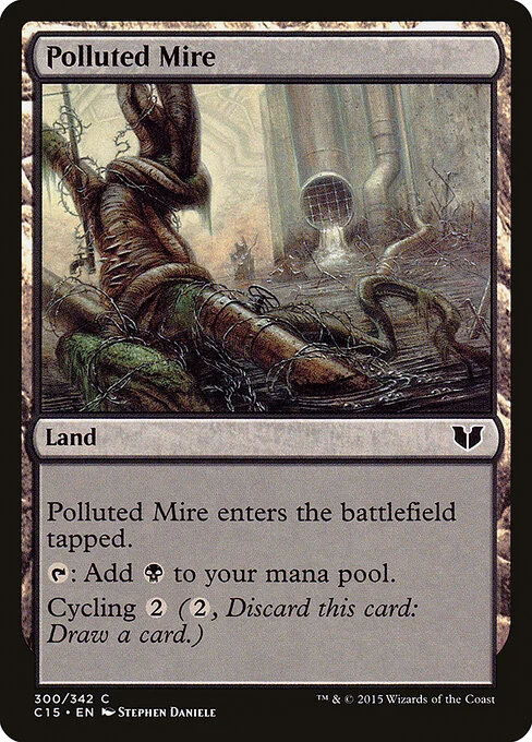 Polluted Mire, carta Magic di tipo Land illustrata da Stephen Daniele