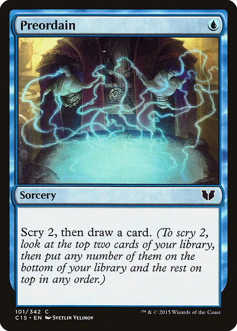 Preordain, carta Magic di tipo Sorcery illustrata da Svetlin Velinov
