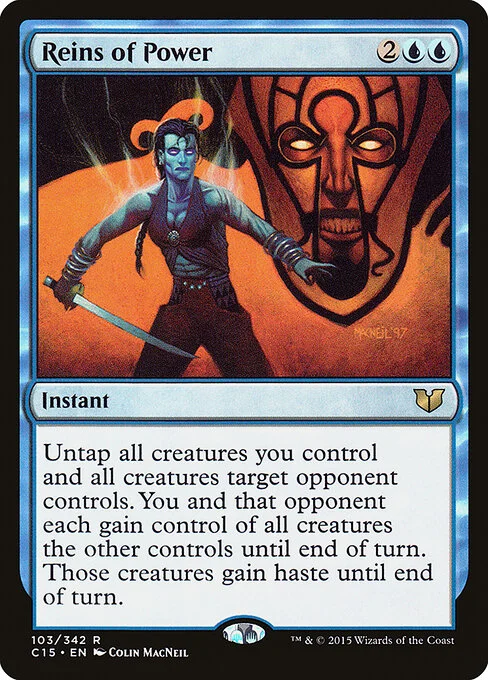 Reins of Power, carta Magic di tipo Instant illustrata da Colin MacNeil