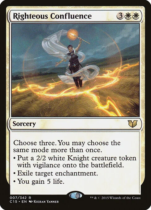Righteous Confluence, carta Magic di tipo Sorcery illustrata da Kieran Yanner
