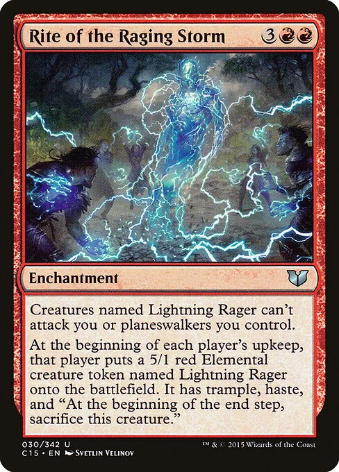 Rite of the Raging Storm, carta Magic di tipo Enchantment illustrata da Svetlin Velinov