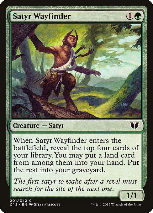 Satyr Wayfinder, carta Magic di tipo Creature — Satyr illustrata da Steve Prescott