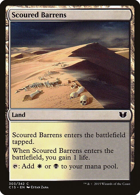 Scoured Barrens, carta Magic di tipo Land illustrata da Eytan Zana