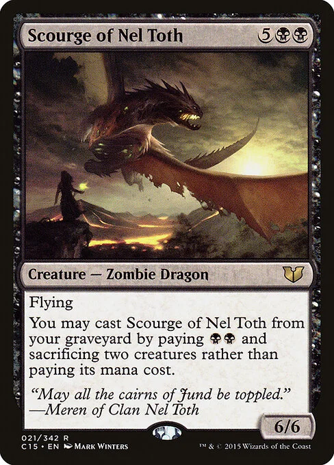 Scourge of Nel Toth, carta Magic di tipo Creature — Zombie Dragon illustrata da Mark Winters