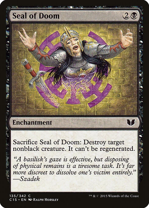 Seal of Doom, carta Magic di tipo Enchantment illustrata da Ralph Horsley