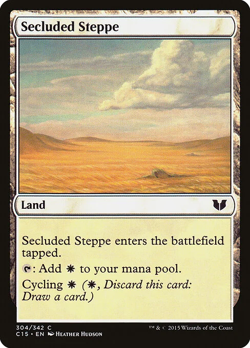 Secluded Steppe, carta Magic di tipo Land illustrata da Heather Hudson