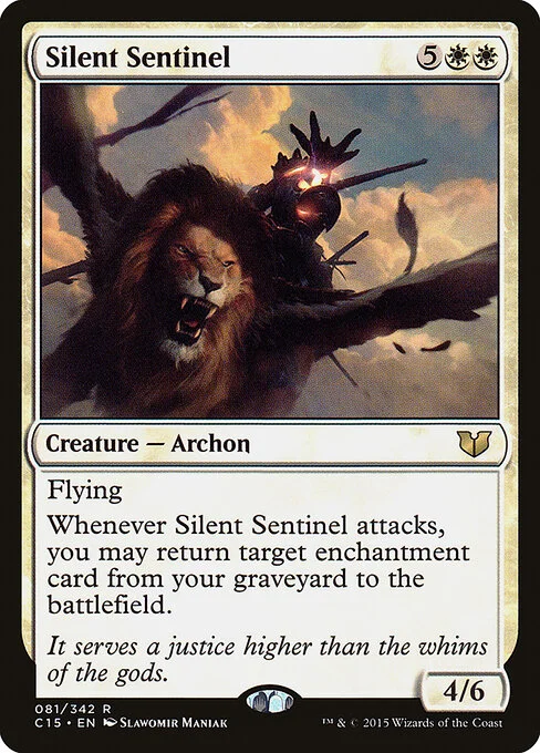 Silent Sentinel, carta Magic di tipo Creature — Archon illustrata da Slawomir Maniak
