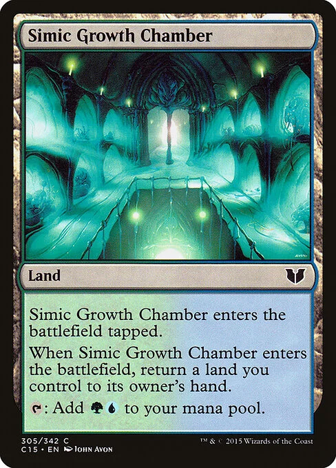 Simic Growth Chamber, carta Magic di tipo Land illustrata da John Avon