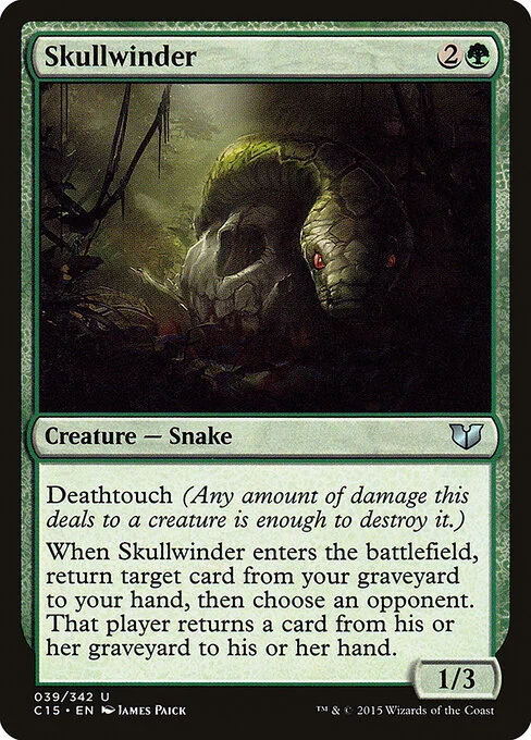 Skullwinder, carta Magic di tipo Creature — Snake illustrata da James Paick