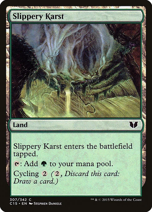 Slippery Karst, carta Magic di tipo Land illustrata da Stephen Daniele