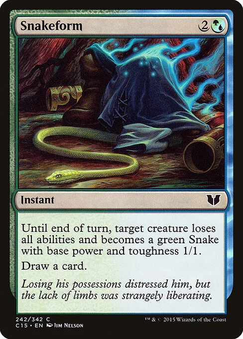 Snakeform, carta Magic di tipo Instant illustrata da Jim Nelson