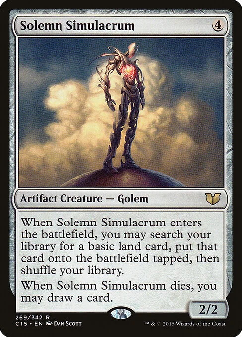 Solemn Simulacrum, carta Magic di tipo Artifact Creature — Golem illustrata da Dan Murayama Scott