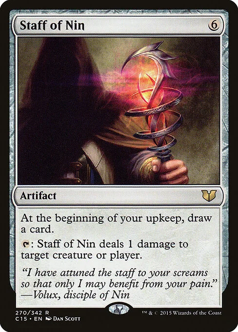 Staff of Nin, carta Magic di tipo Artifact illustrata da Dan Murayama Scott