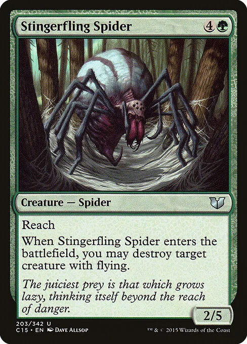 Stingerfling Spider, carta Magic di tipo Creature — Spider illustrata da Dave Allsop
