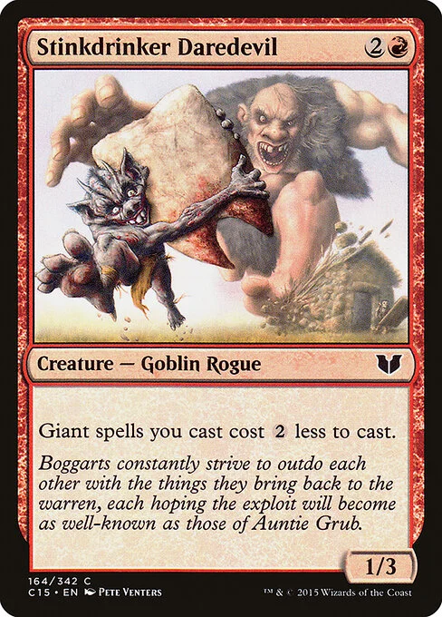 Stinkdrinker Daredevil, carta Magic di tipo Creature — Goblin Rogue illustrata da Pete Venters