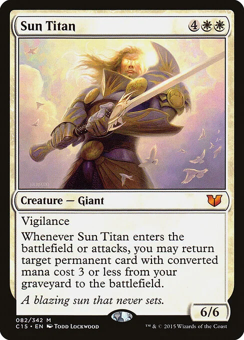 Sun Titan, carta Magic di tipo Creature — Giant illustrata da Todd Lockwood