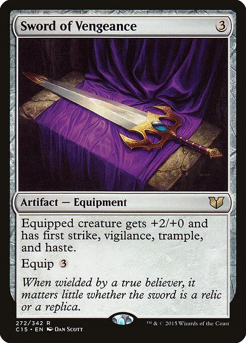 Sword of Vengeance, carta Magic di tipo Artifact — Equipment illustrata da Dan Murayama Scott
