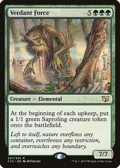 Verdant Force, carta Magic di tipo Creature — Elemental illustrata da DiTerlizzi