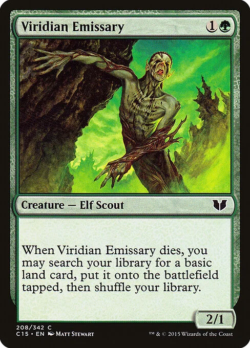 Viridian Emissary, carta Magic di tipo Creature — Phyrexian Elf Scout illustrata da Matt Stewart