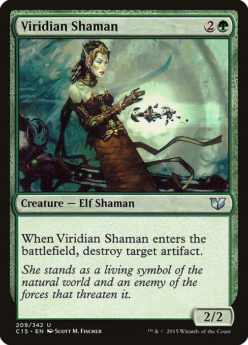 Viridian Shaman, carta Magic di tipo Creature — Elf Shaman illustrata da Scott M. Fischer