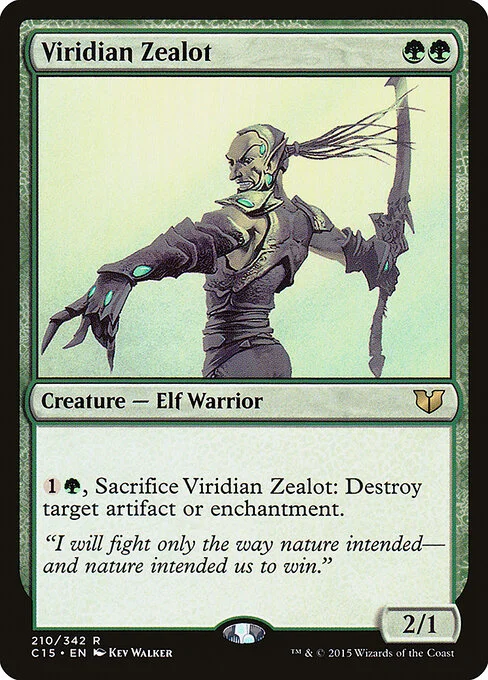 Viridian Zealot, carta Magic di tipo Creature — Elf Warrior illustrata da Kev Walker