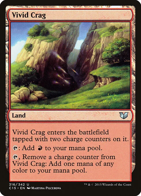 Vivid Crag, carta Magic di tipo Land illustrata da Martina Pilcerova