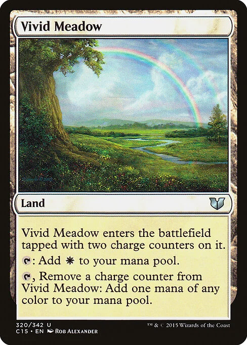 Vivid Meadow, carta Magic di tipo Land illustrata da Rob Alexander