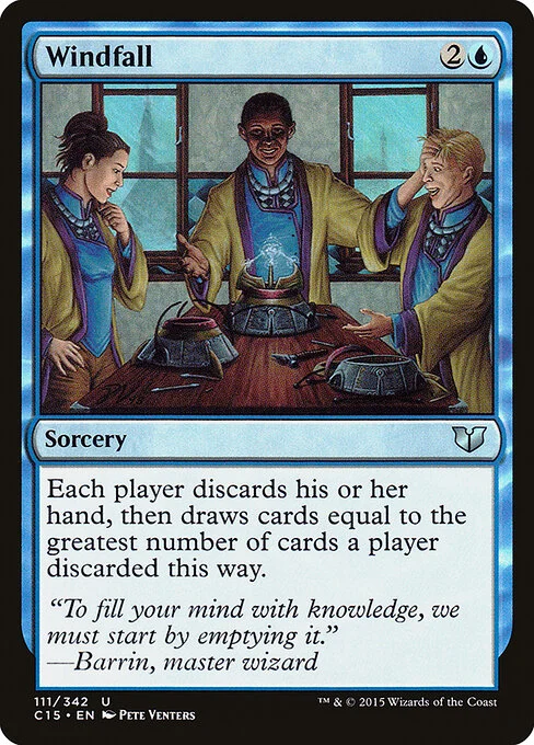 Windfall, carta Magic di tipo Sorcery illustrata da Pete Venters