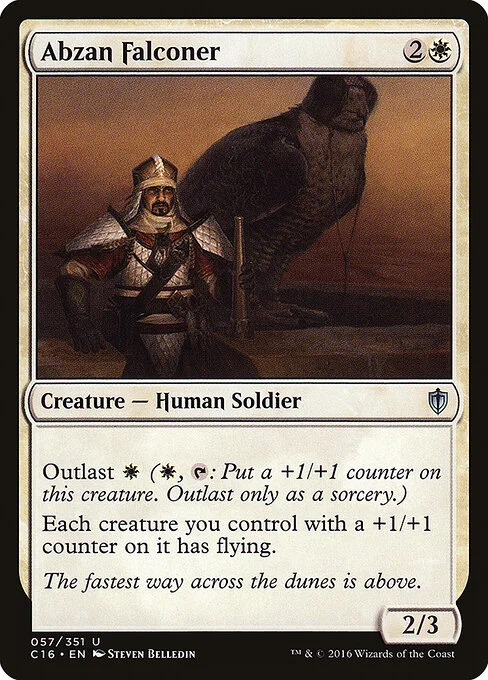 Abzan Falconer, carta Magic di tipo Creature — Human Soldier illustrata da Steven Belledin